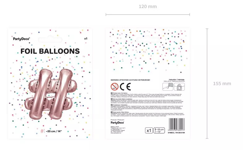 # Palloncino foil Sign in oro rosa 35 cm