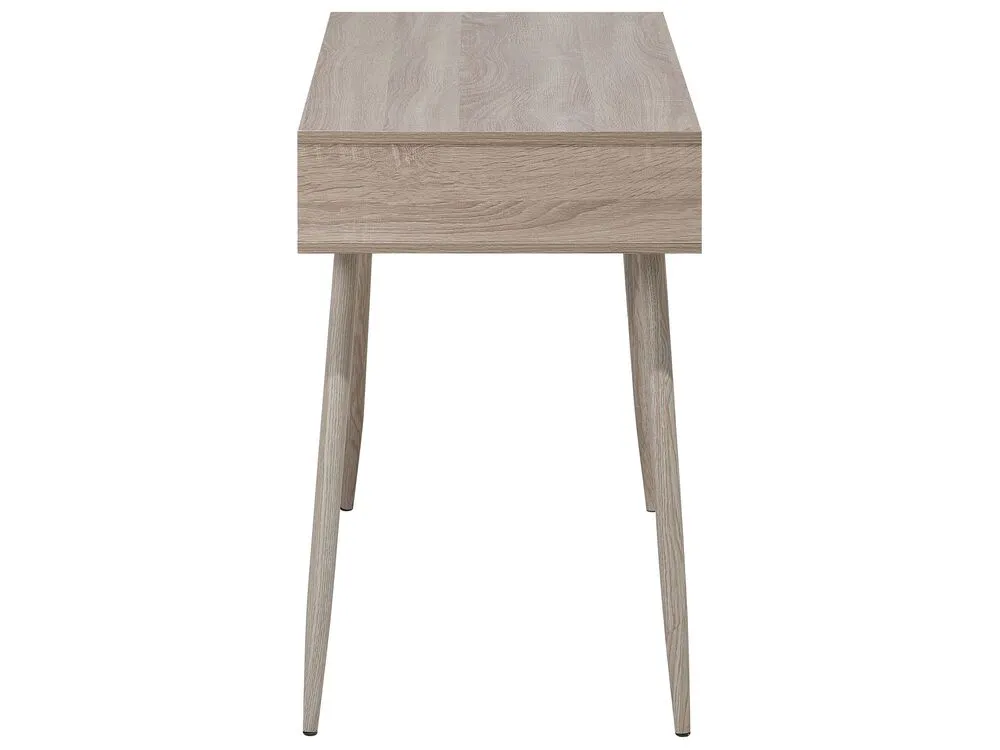 1 Drawer Home Office Desk with Shelf 100 x 48 cm Light Wood DEORA