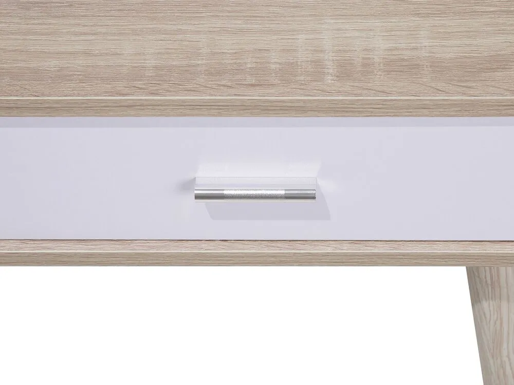 1 Drawer Home Office Desk with Shelf 100 x 48 cm Light Wood DEORA