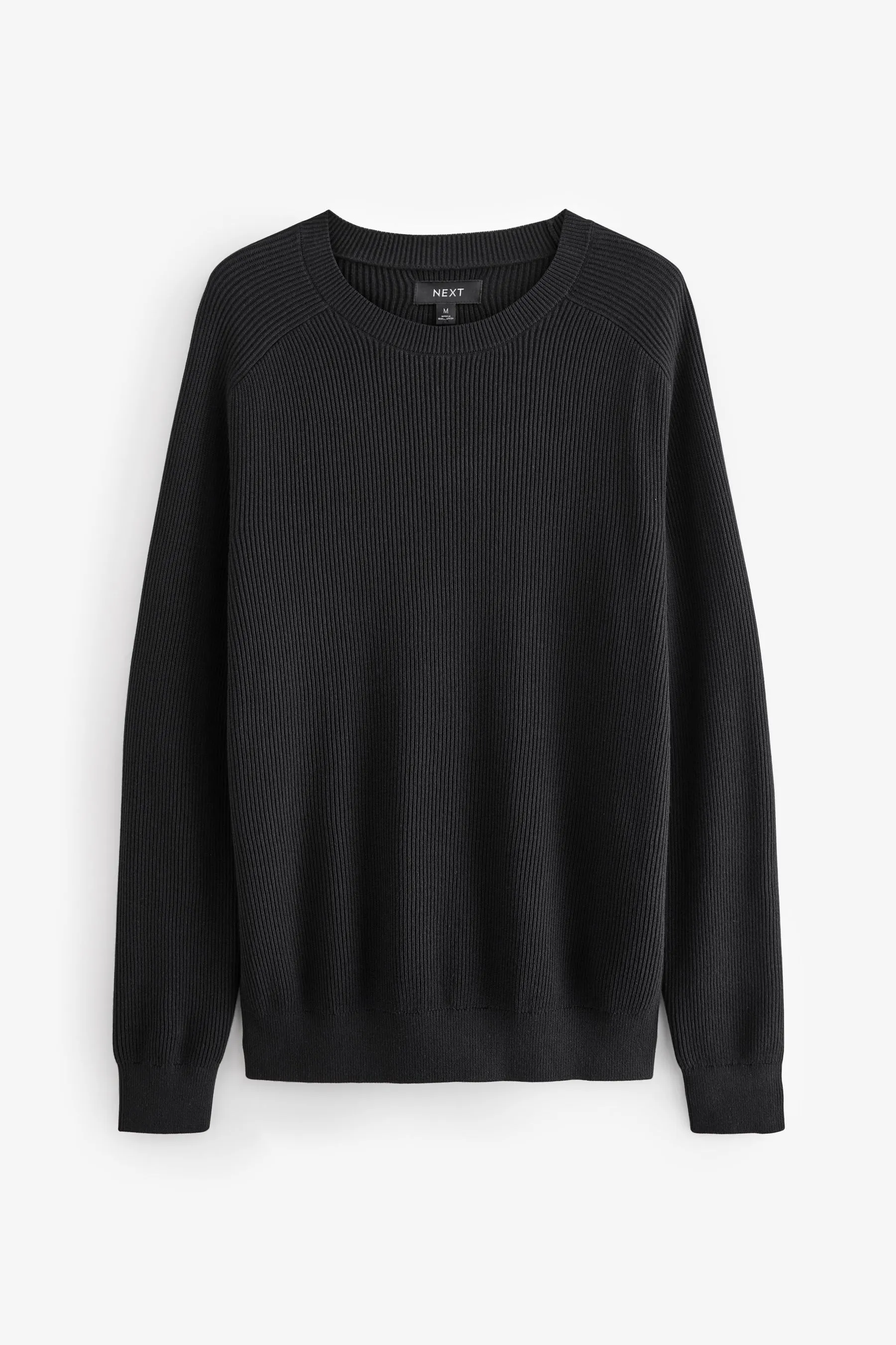 100% Cotton Rib Texture Crew Jumper    