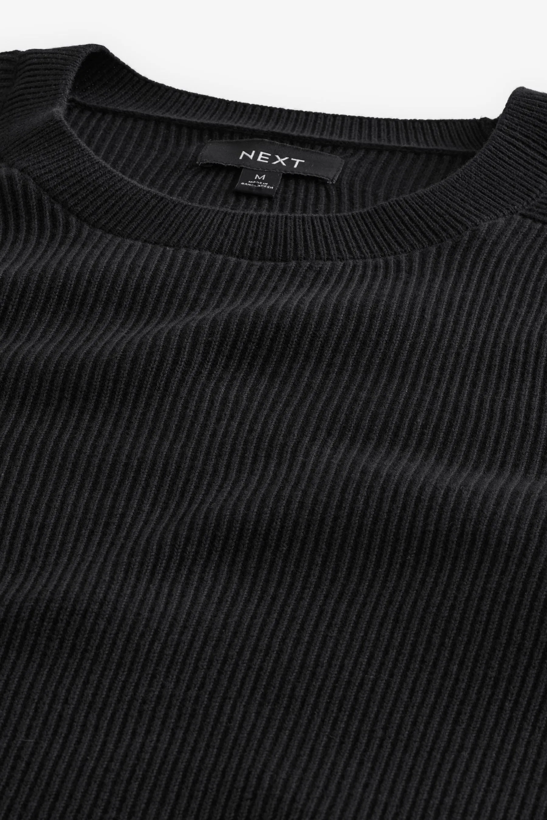 100% Cotton Rib Texture Crew Jumper    