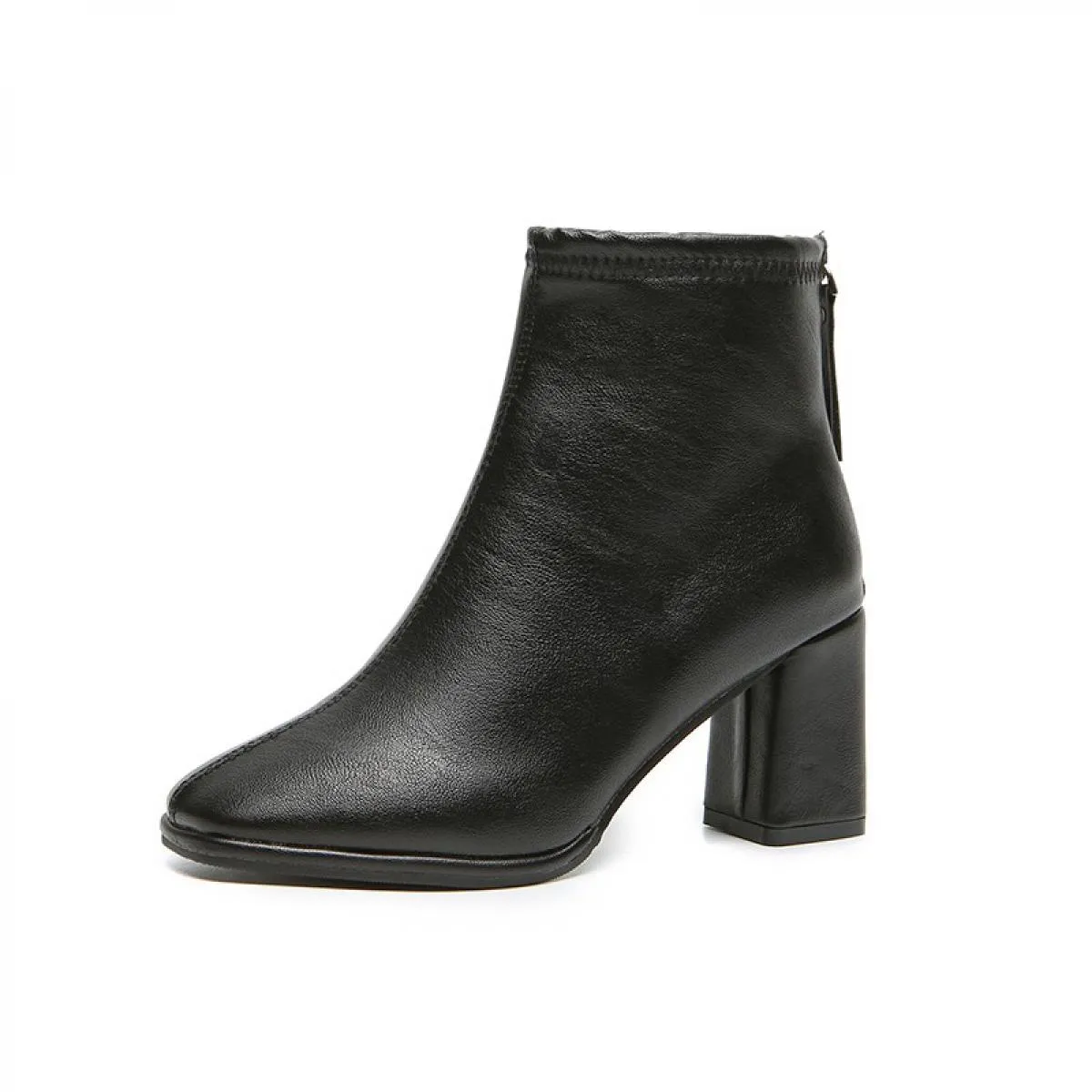 2023 Inverno Donna Caviglia Tacchi medi Scarpe Chunky Casual Stivali da moto Nuova tendenza Décolleté Goth Punta quadrata Donna