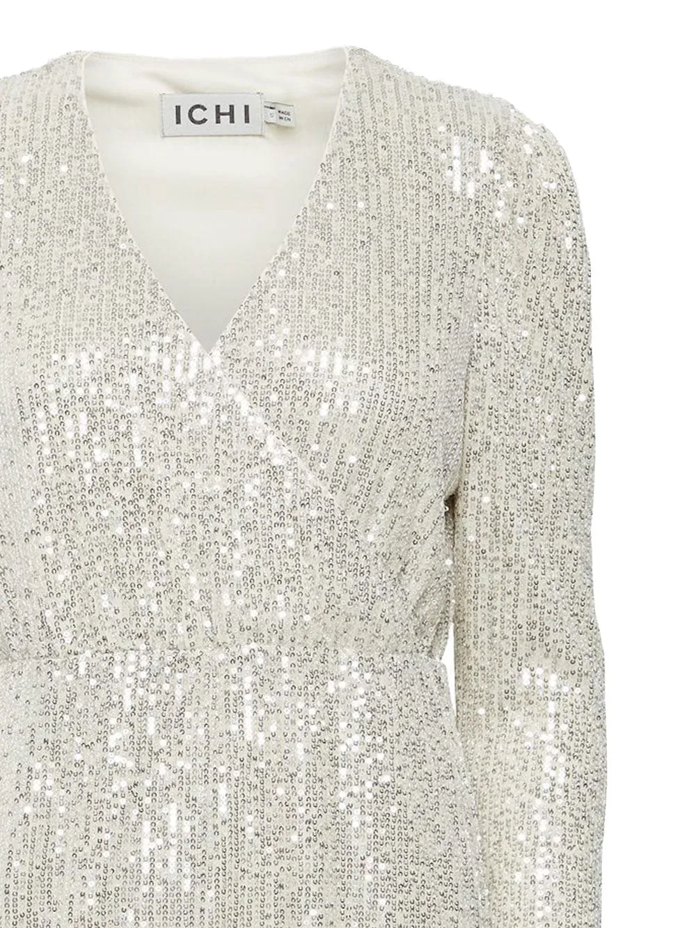 Abito bianco donna con paillettes