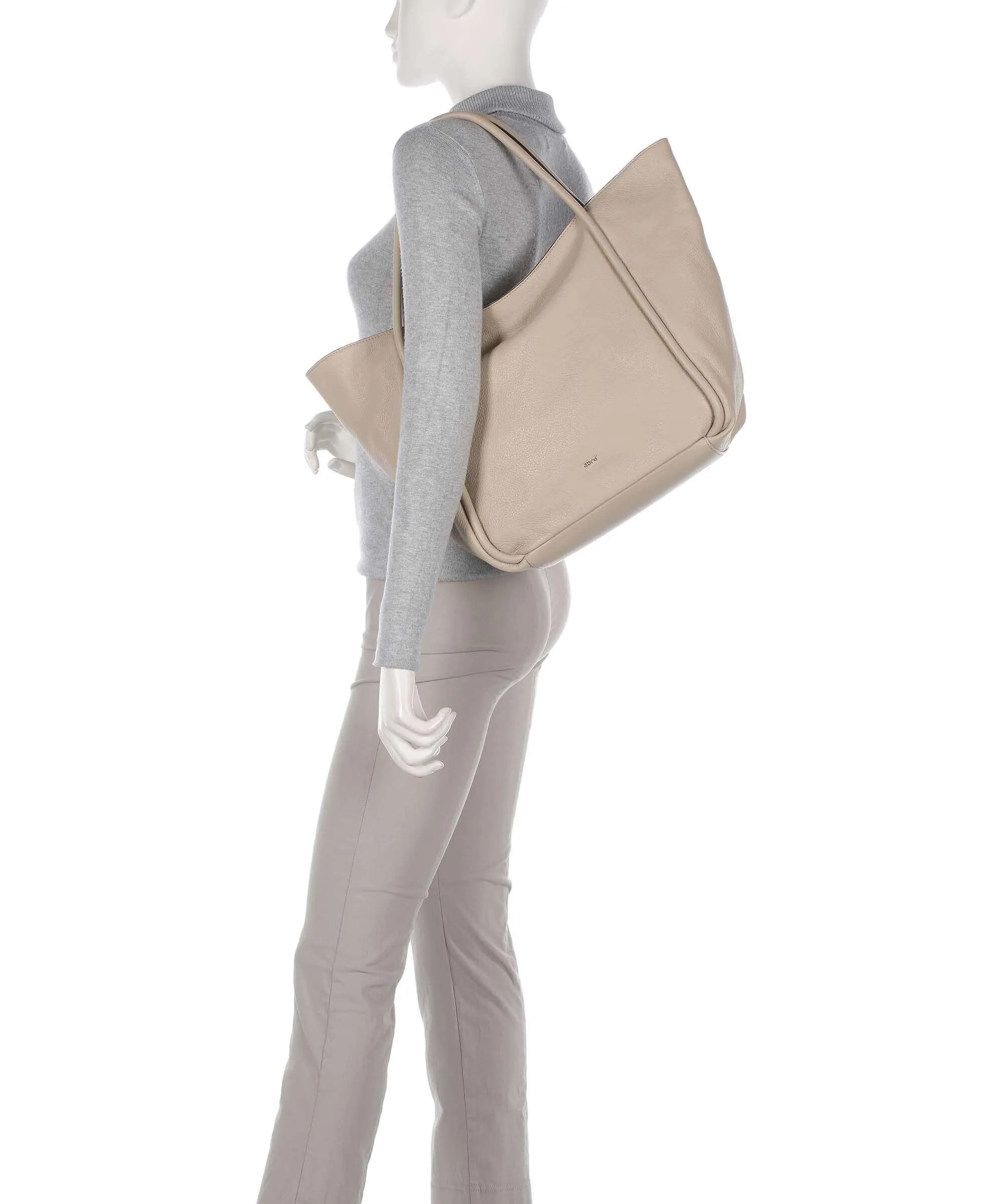  Abro Dalia Willow Borsa shopper pelle di vacchetta grana beige  