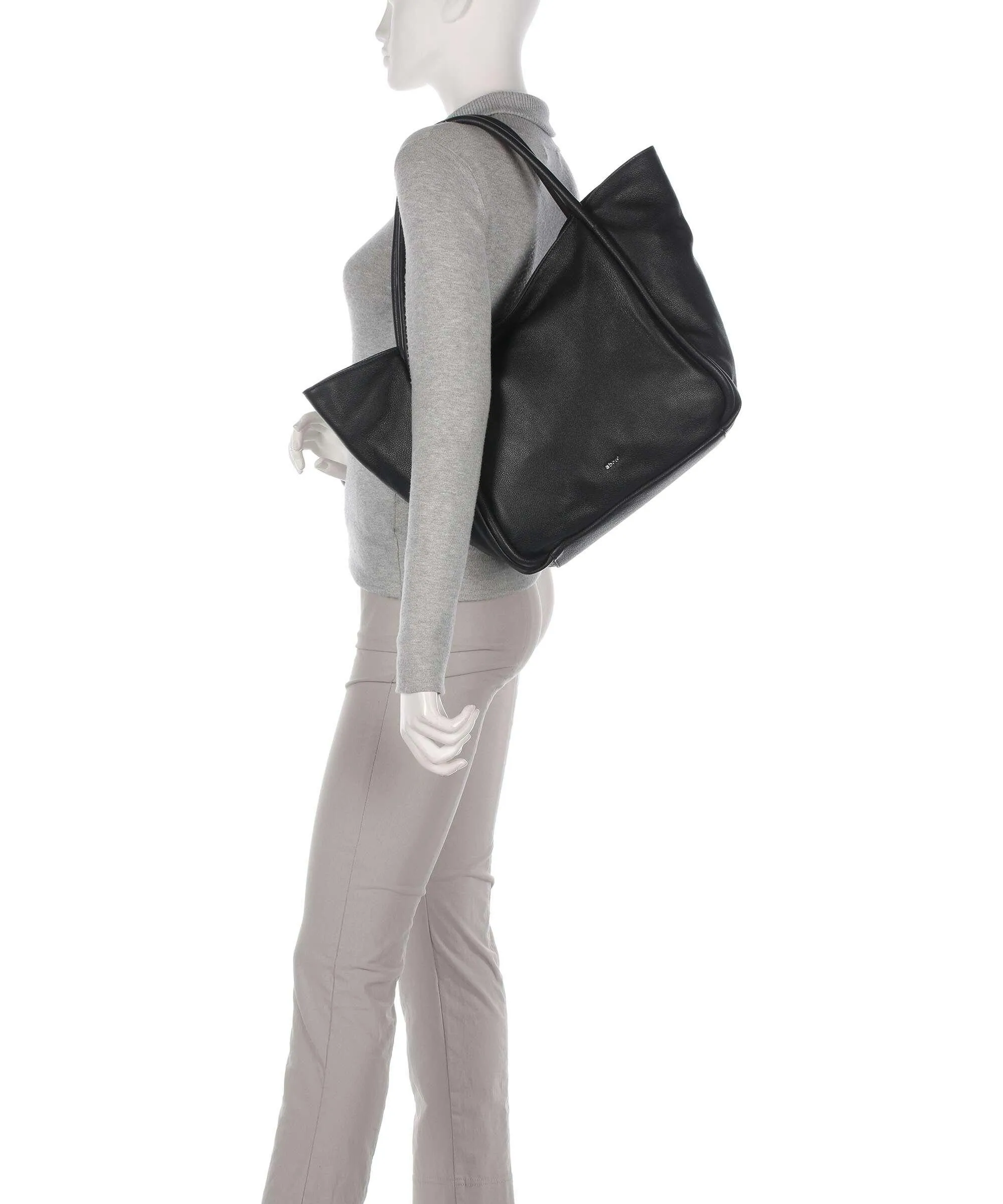  Abro Dalia Willow Borsa shopper pelle di vacchetta grana nero  