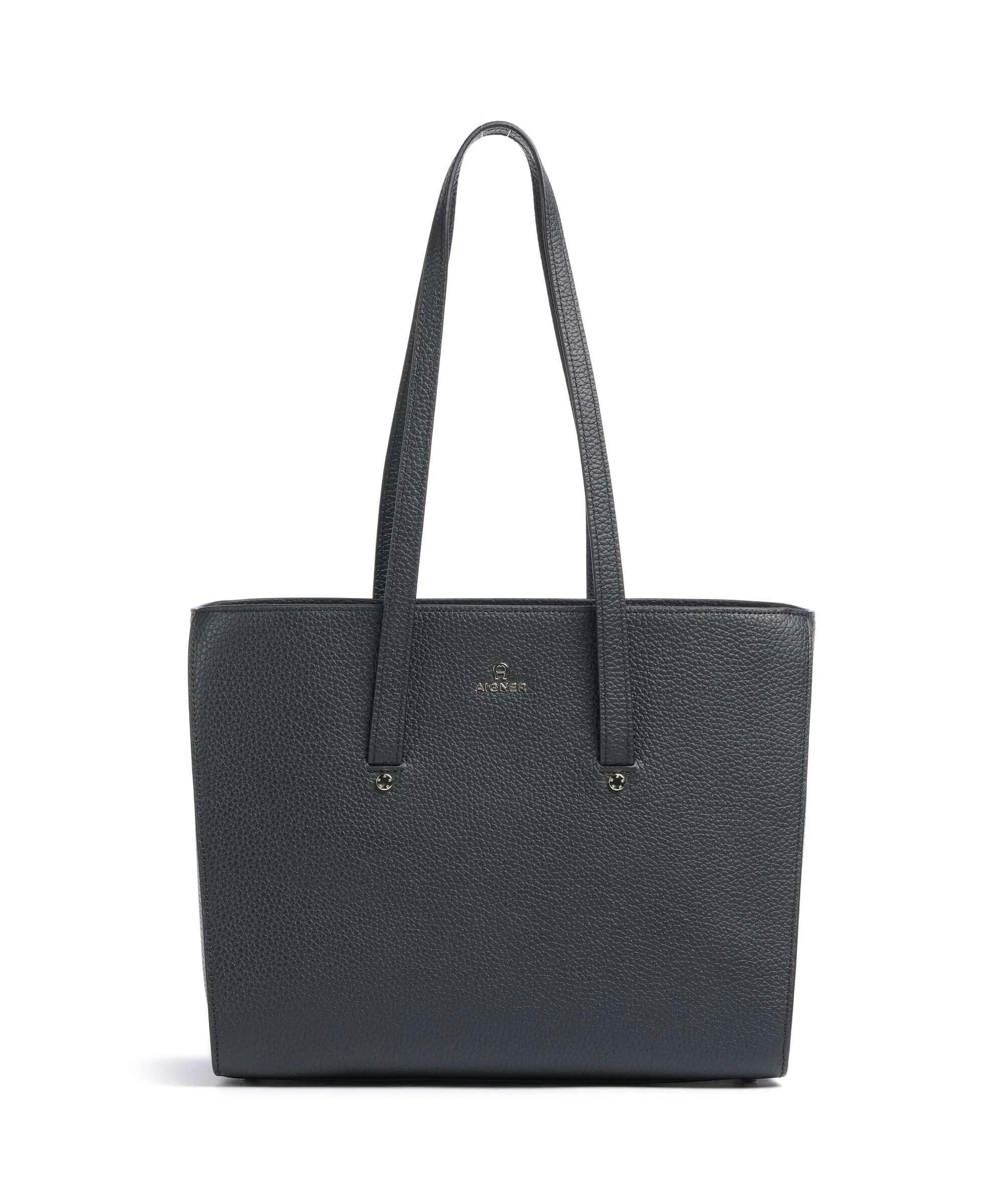  Aigner Ivy L Borsa shopper pelle di vacchetta grana blu scuro  
