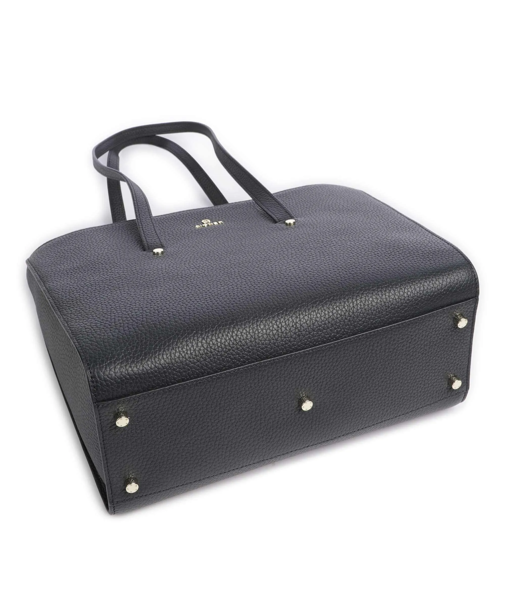  Aigner Ivy L Borsa shopper pelle di vacchetta grana blu scuro  