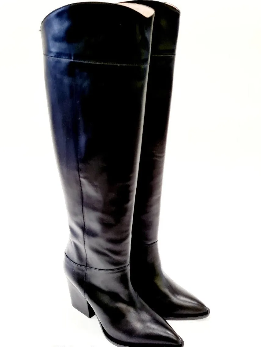 ANDREA PINTO STIVALE TEXANO TACCO ALTO 9CM. PLATEAU 1 CM. PELLE NERO RIF.68