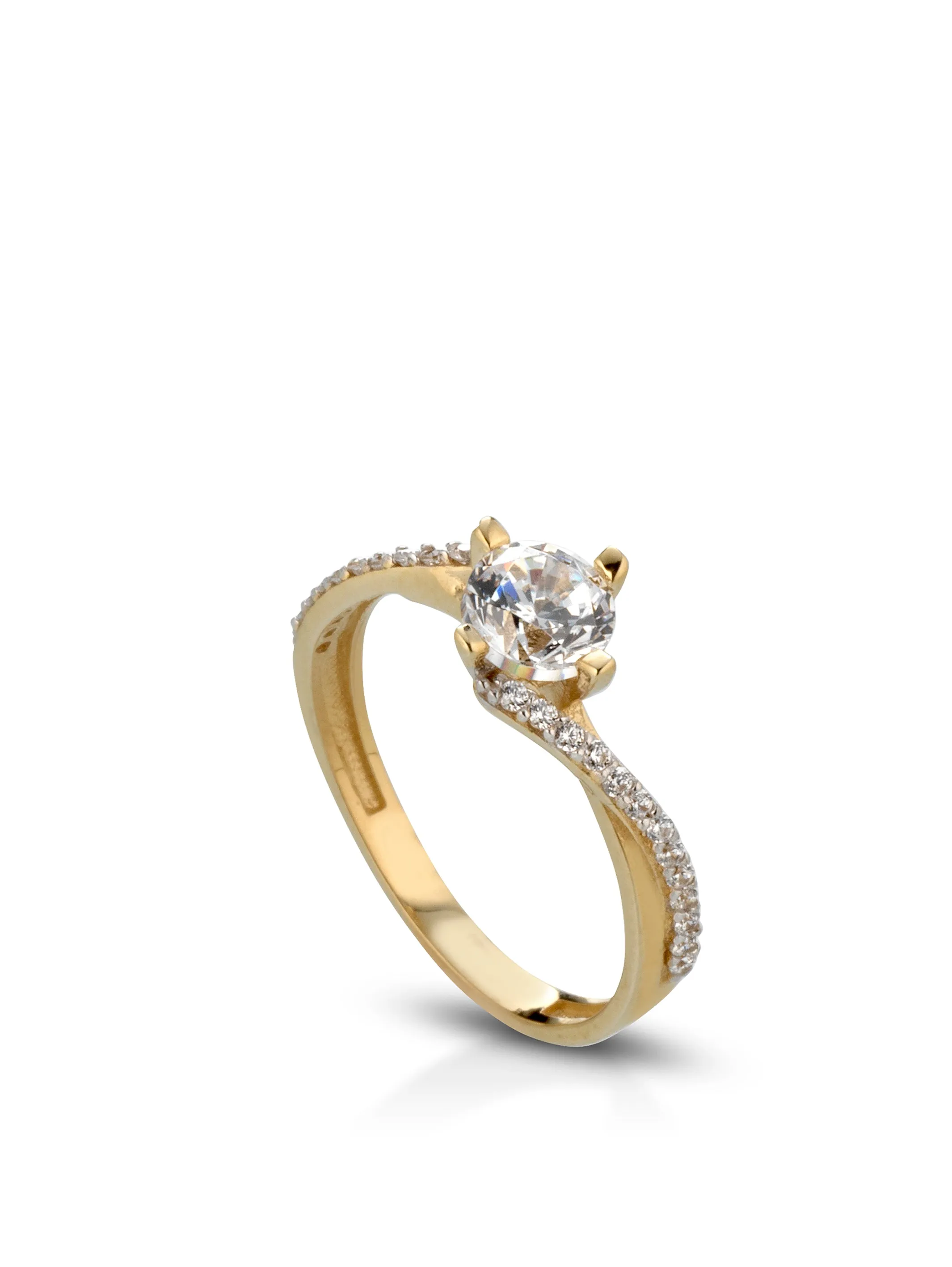 Anello donna in Oro Giallo solitario