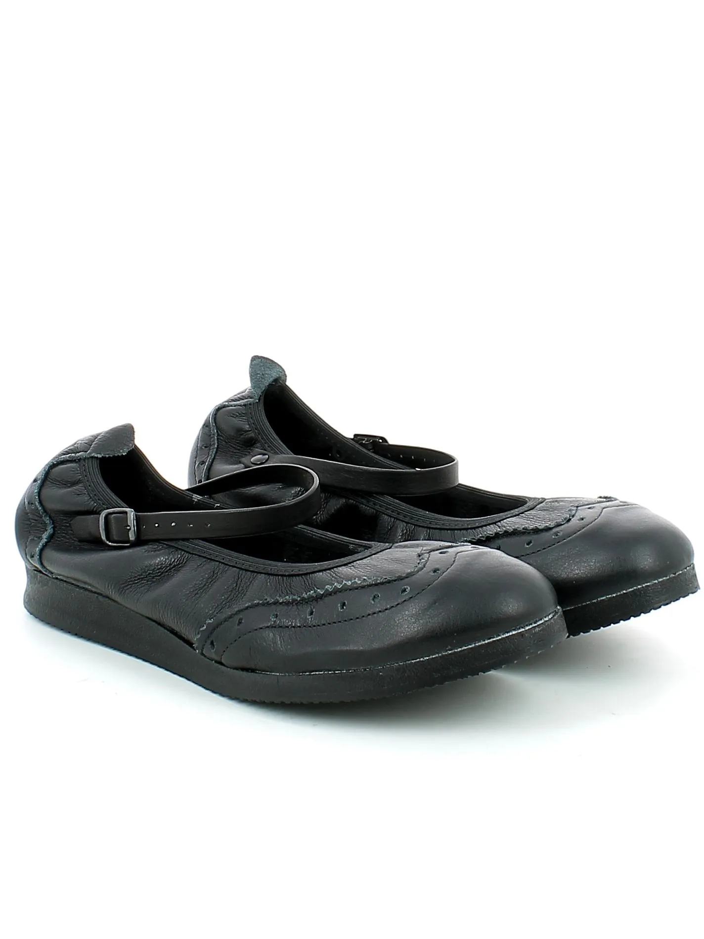 Anniel Sport  Scarpe da Boogie in pelle nera con cinturino 