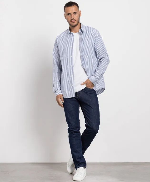 A.P.C Camicia Clément a righe blu COGESH12512