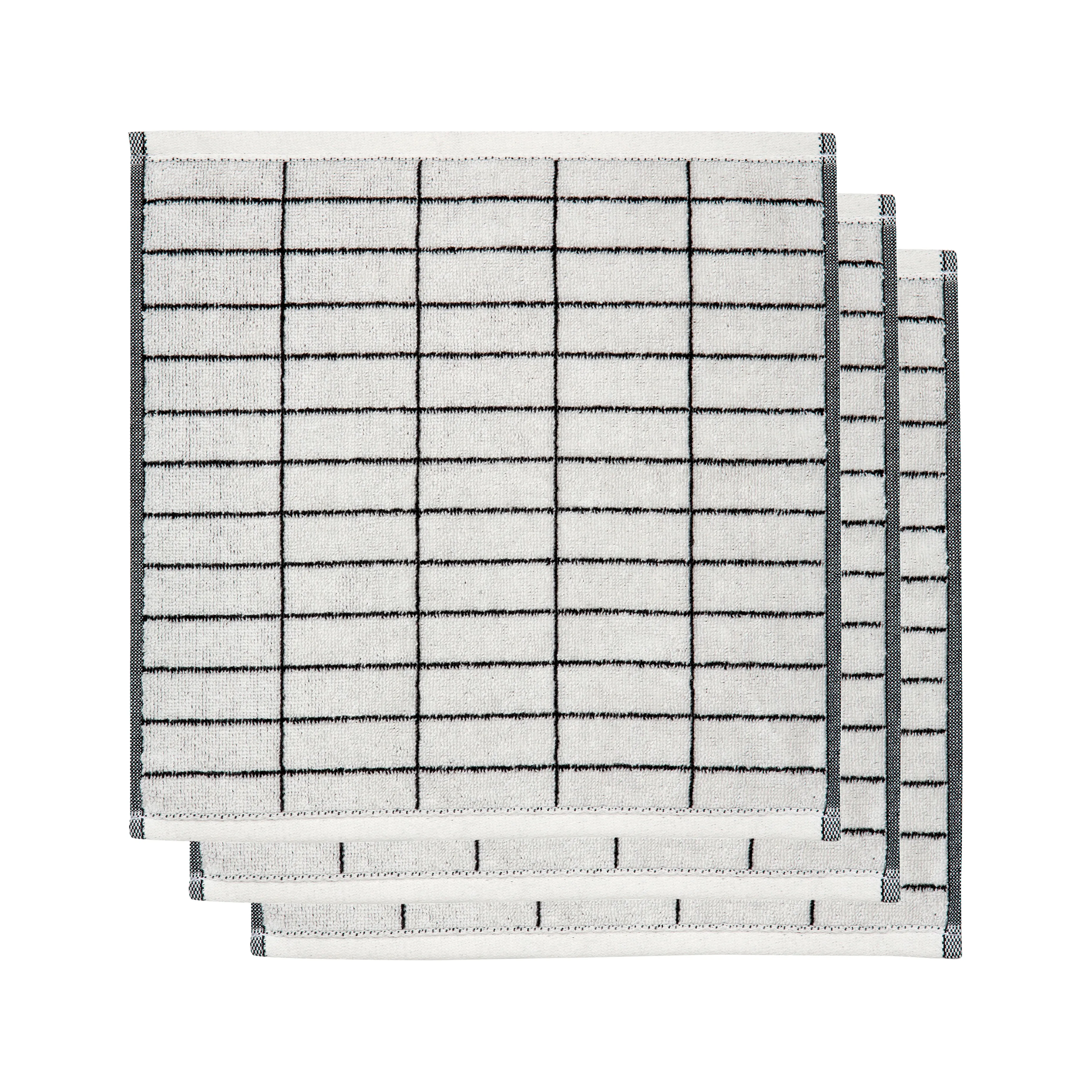 Asciugamano Tile stone 31x31 cm 3 pezzi.iq{font-size:18px}Nero-bianco sporco