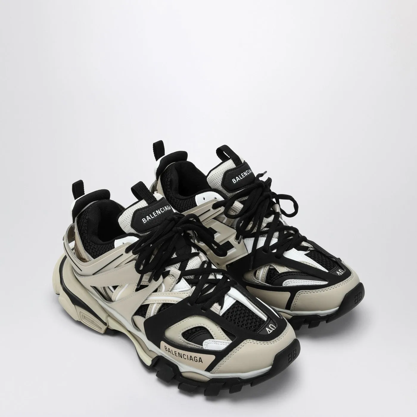 Balenciaga Track Beige/Black Mesh e Nylon Trainer