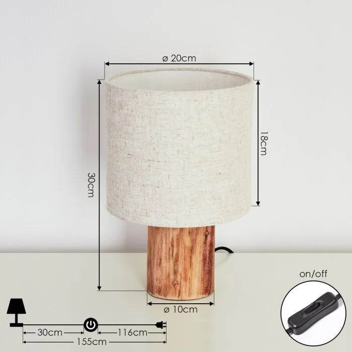 Baranque Lampada da tavolo Écru, 1-Luce