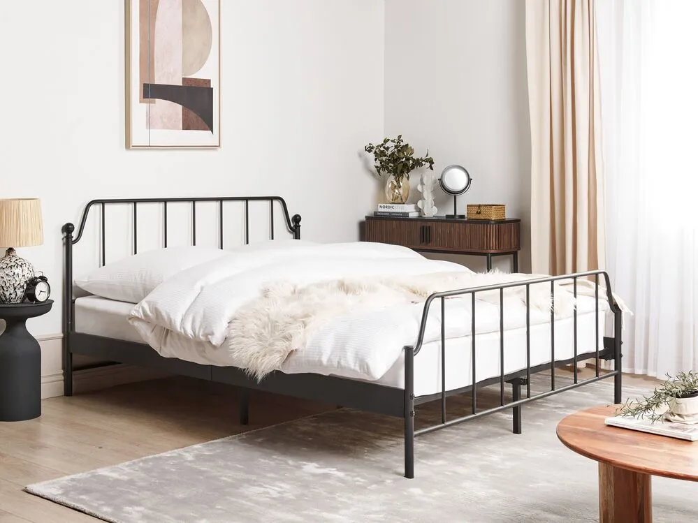 Bed Metal MAURESSAC 160 x 200 cm (EU King Size) Black