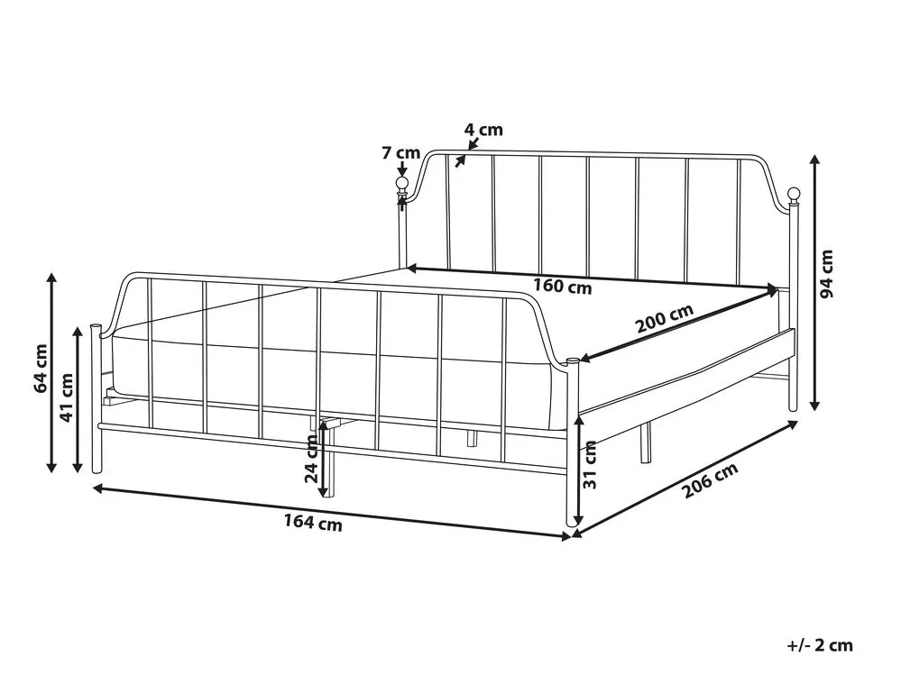 Bed Metal MAURESSAC 160 x 200 cm (EU King Size) Black