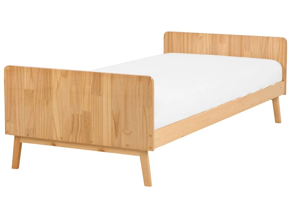 Bed Wood BONNAC 90 x 200 cm (EU Single) Light Brown