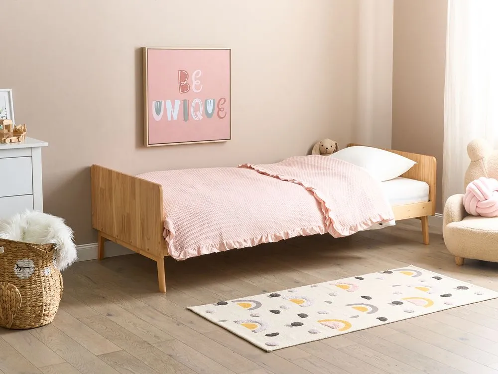 Bed Wood BONNAC 90 x 200 cm (EU Single) Light Brown