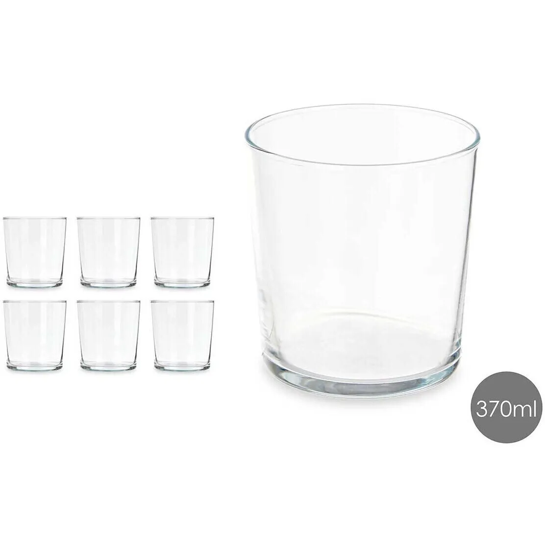 Bicchiere da acqua dritto da 370 ml - 6 pezzi.