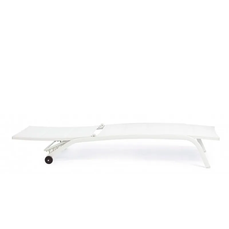 Bizzotto outdoor Lettino con ruote Cleopas bianco/bianco zh10