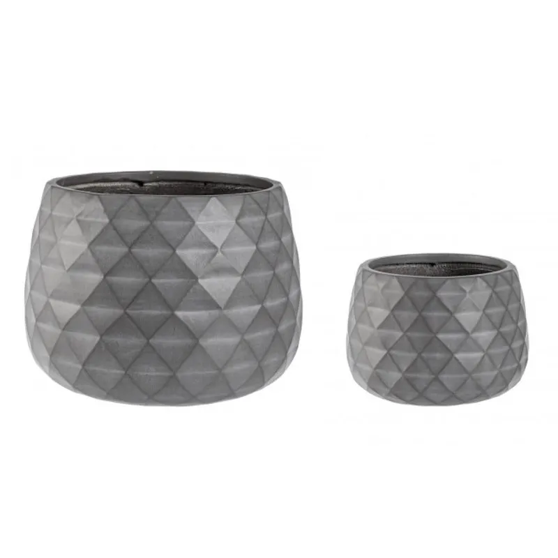 Bizzotto outdoor Set 2 porta vaso Pyramid ciotola antracite