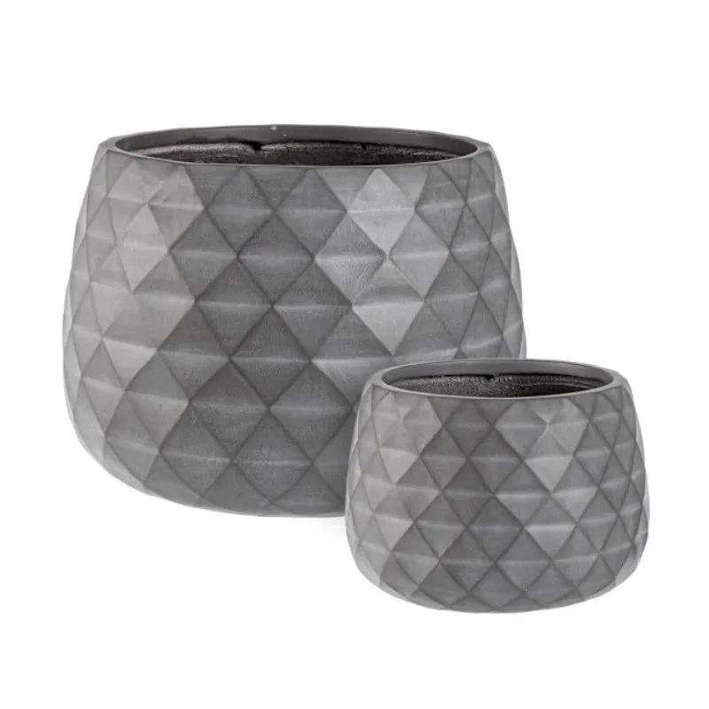 Bizzotto outdoor Set 2 porta vaso Pyramid ciotola antracite