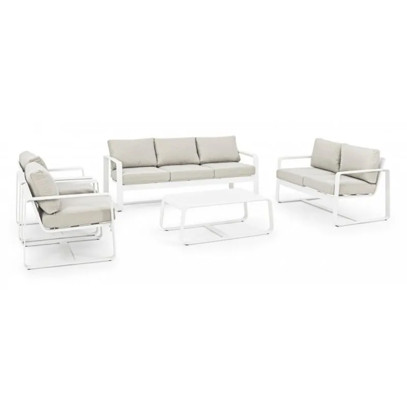 Bizzotto outdoor Set da 2 poltrone con cuscini Merrigan bianco yk11