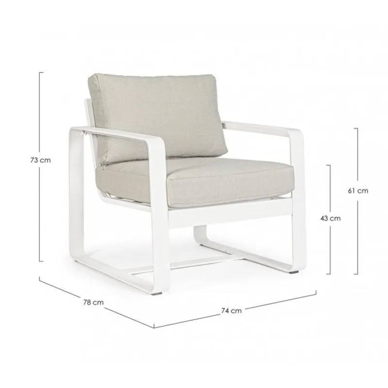 Bizzotto outdoor Set da 2 poltrone con cuscini Merrigan bianco yk11