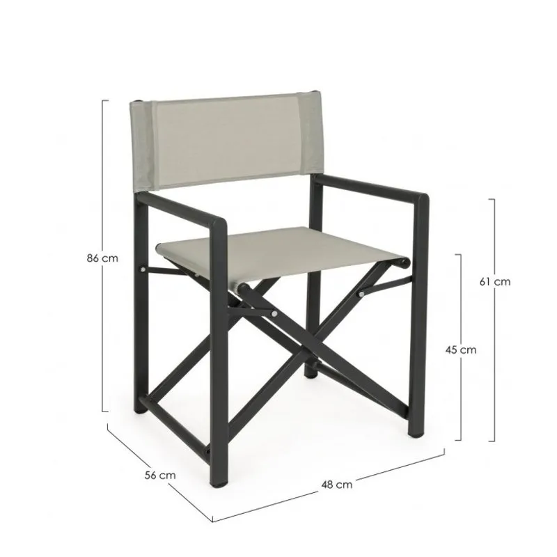 Bizzotto outdoor Set da 2 sedie regista Taylor grigio scuro/bone