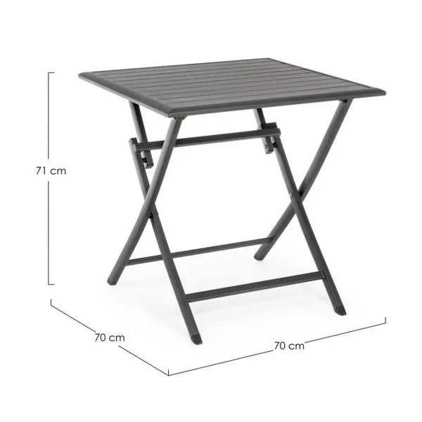 Bizzotto outdoor Tavolo pieghevole Elin 70x70 antracite lh32