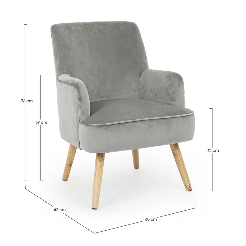 Bizzotto Poltrona Adeline grigio