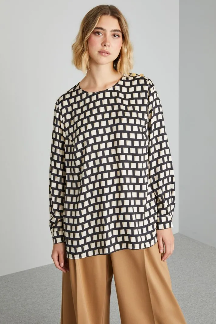 Blusa in twill stampato