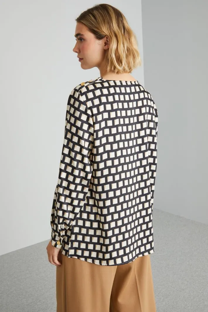 Blusa in twill stampato