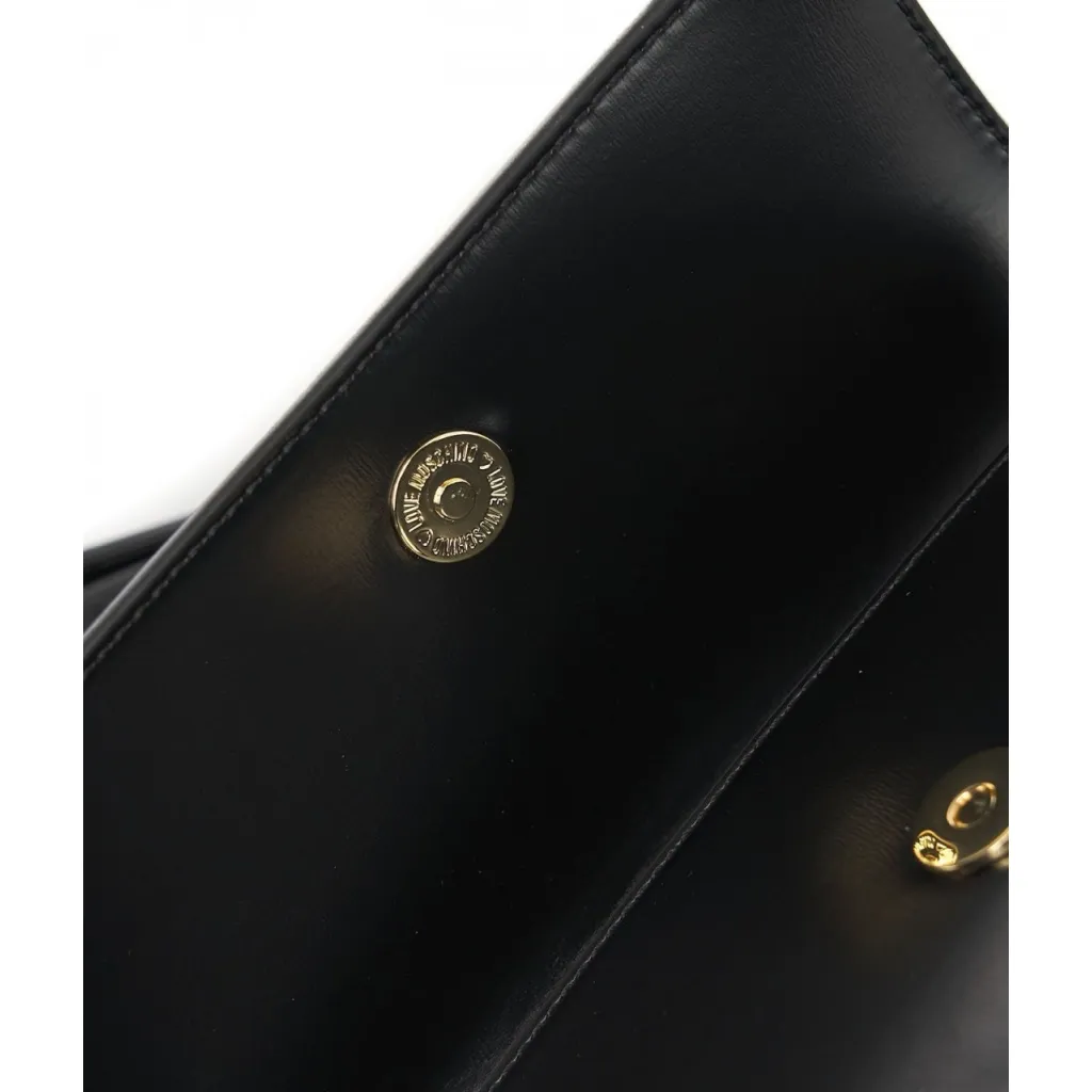 Borsa a mano con logo charm nero