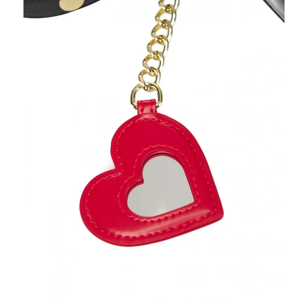Borsa a mano con logo charm nero