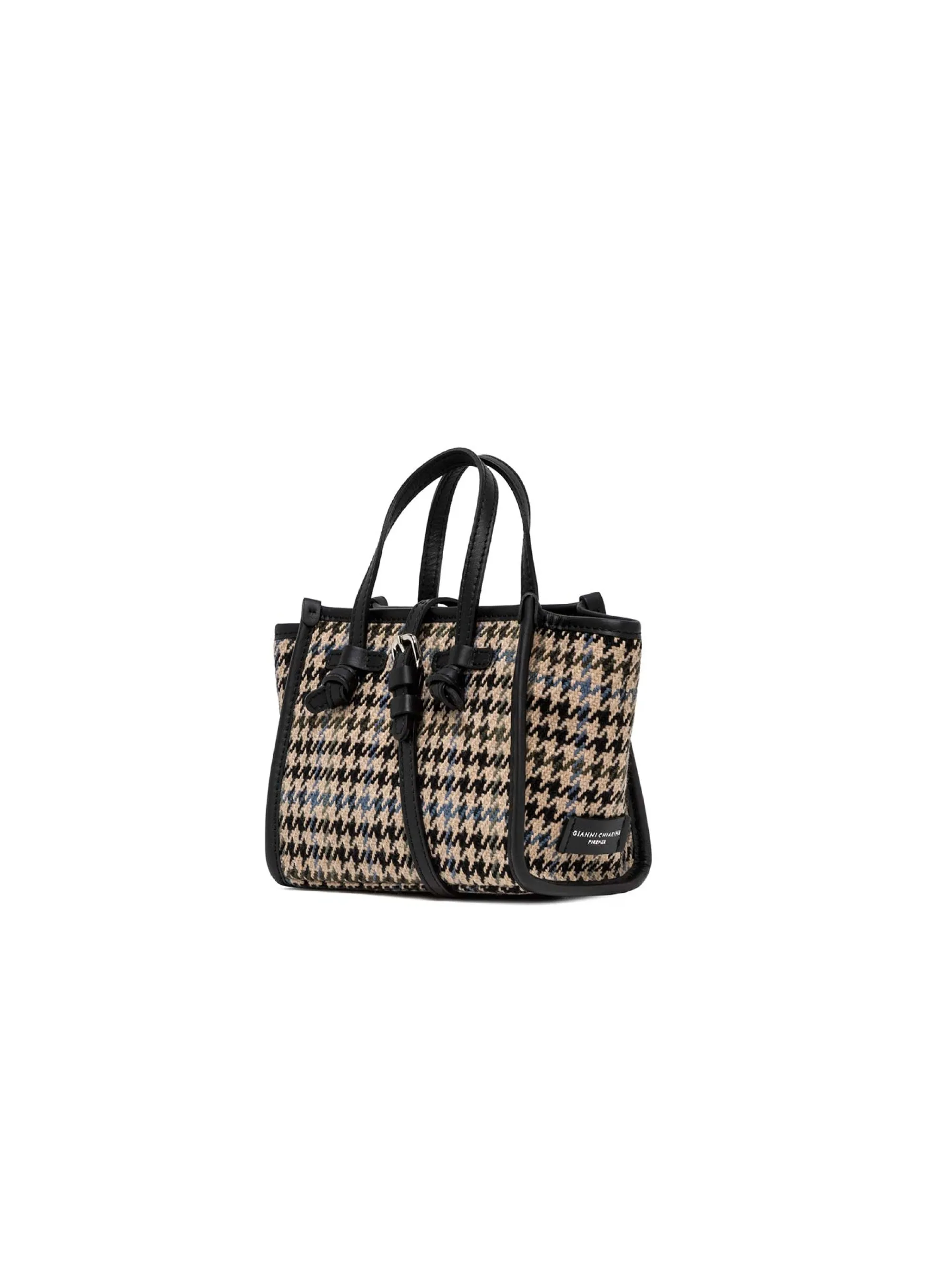 Borsa a Mano Pied de Poule Multicolor
