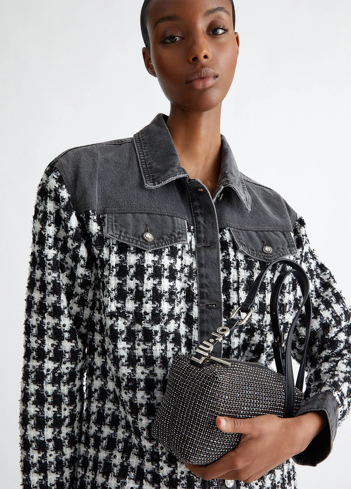 Borsa a spalla con strass