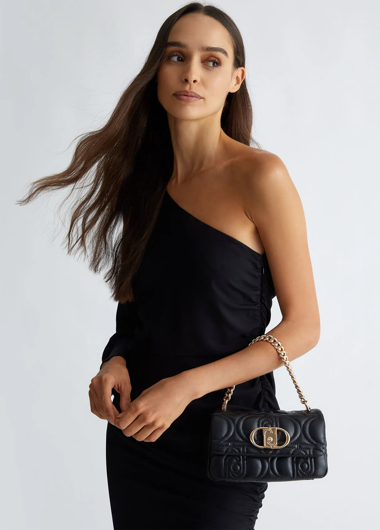 Borsa a spalla matelassé con logo