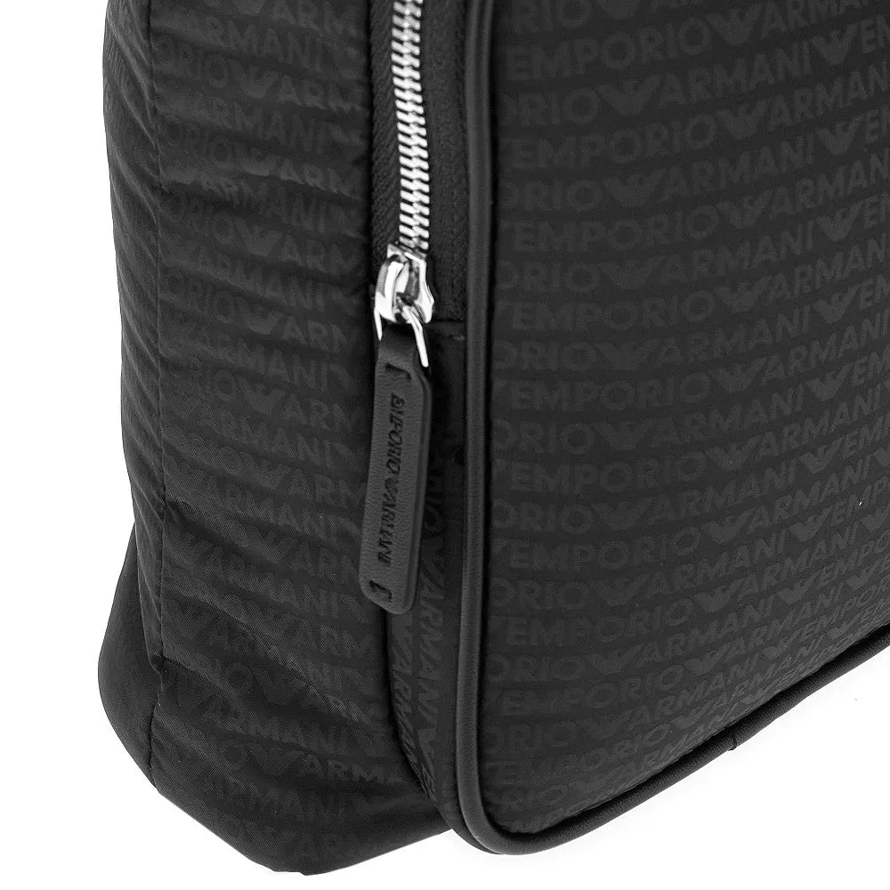 Borsa a tracolla in nylon jacquard logato