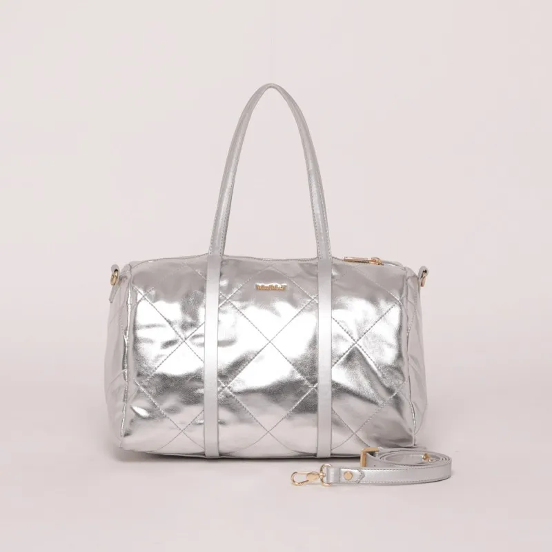 BORSA BOWLING TRAPUNTATA ARGENTO