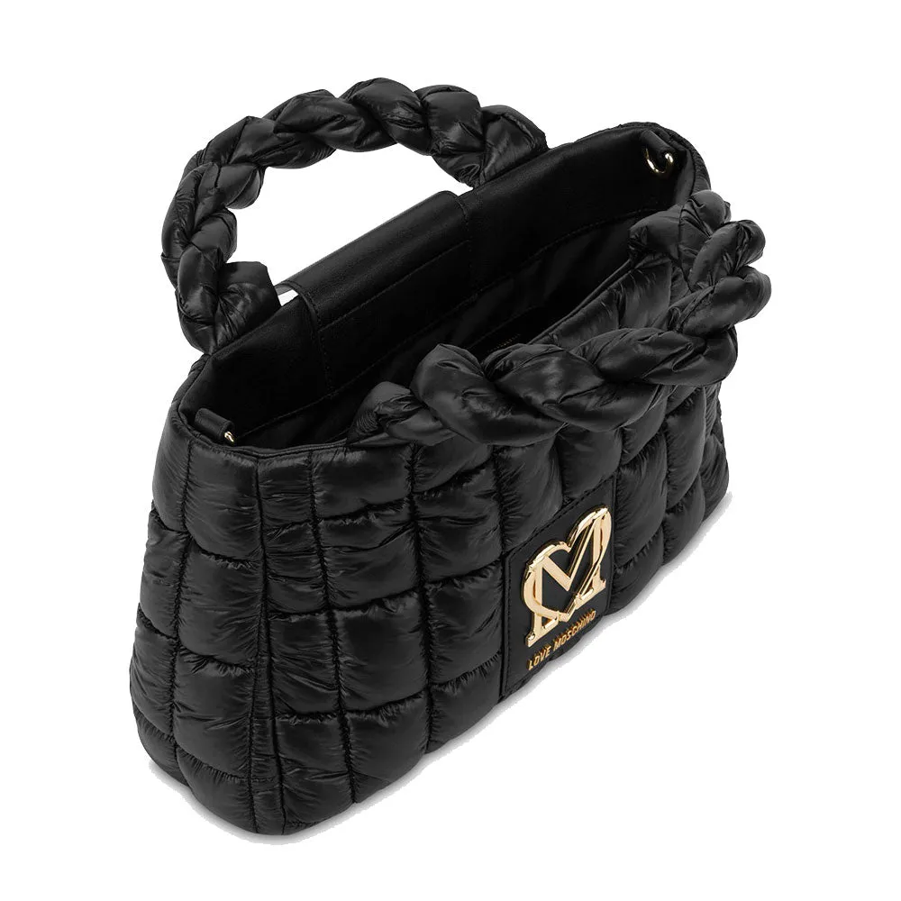 Borsa Donna a Mano LOVE MOSCHINO linea Thin Air in Nylon Trapuntato Nero