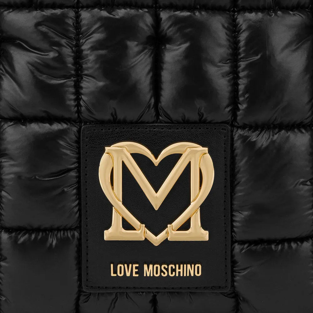 Borsa Donna a Mano LOVE MOSCHINO linea Thin Air in Nylon Trapuntato Nero