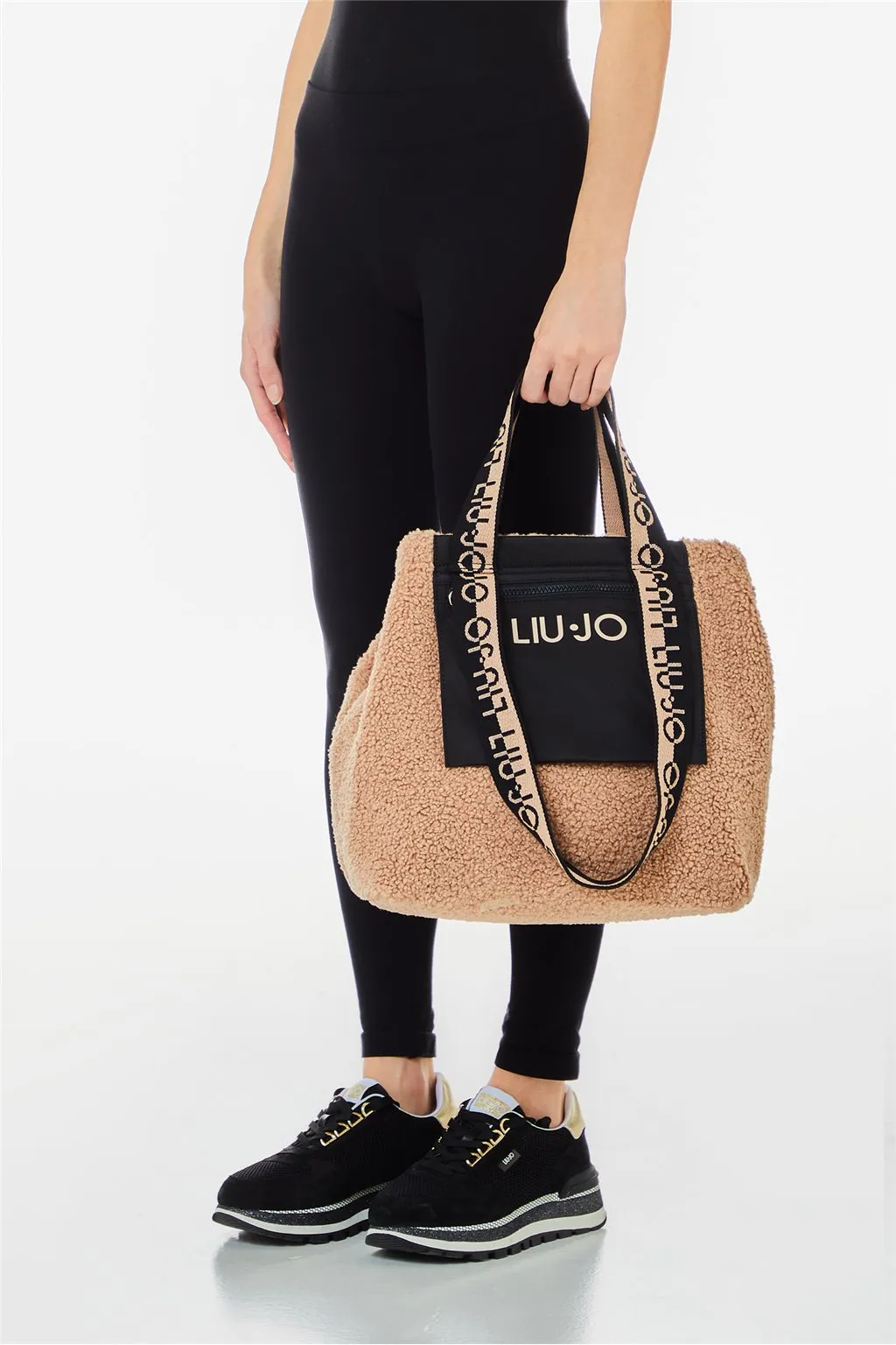 Borsa shopper beige da donna Liu Jo in teddy 4117