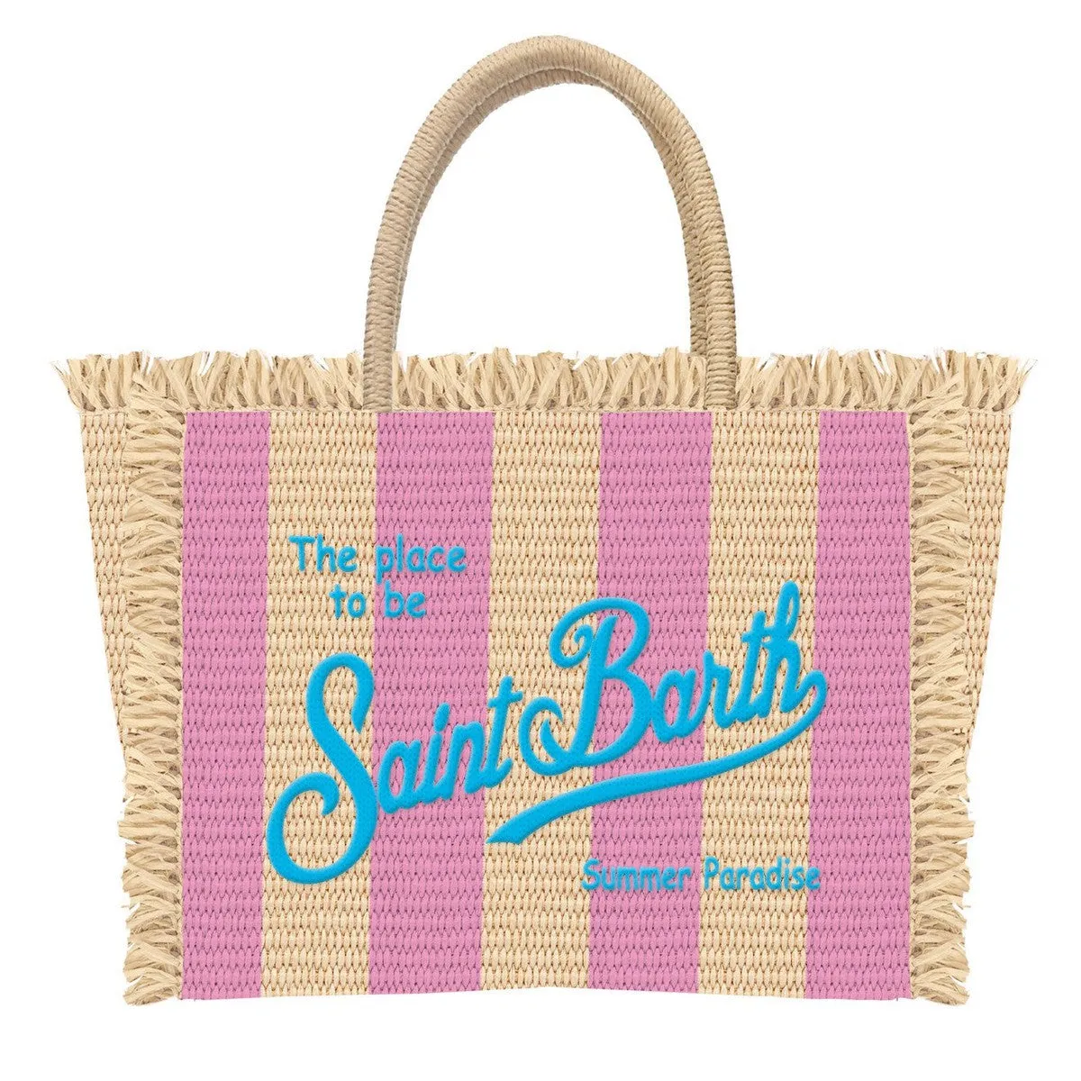Borsa Tote Vanity Straw a Righe