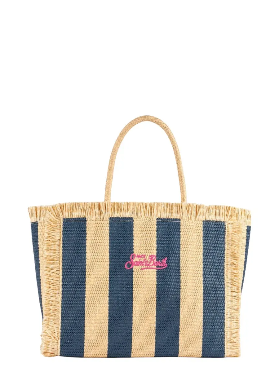 Borsa Tote Vanity Straw a Righe