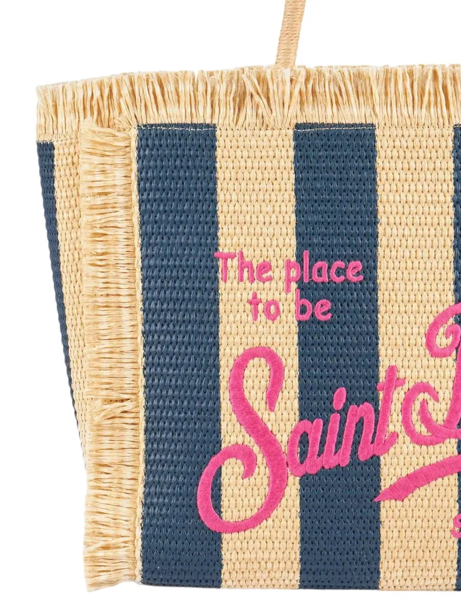 Borsa Tote Vanity Straw a Righe