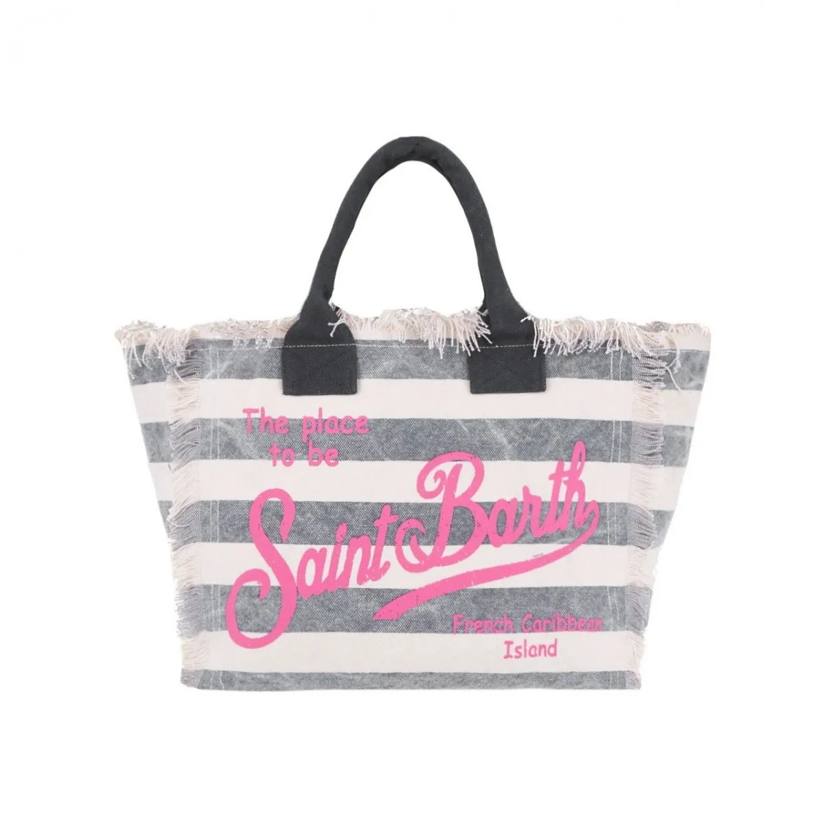 Borsa Vanity in Canvas a Righe