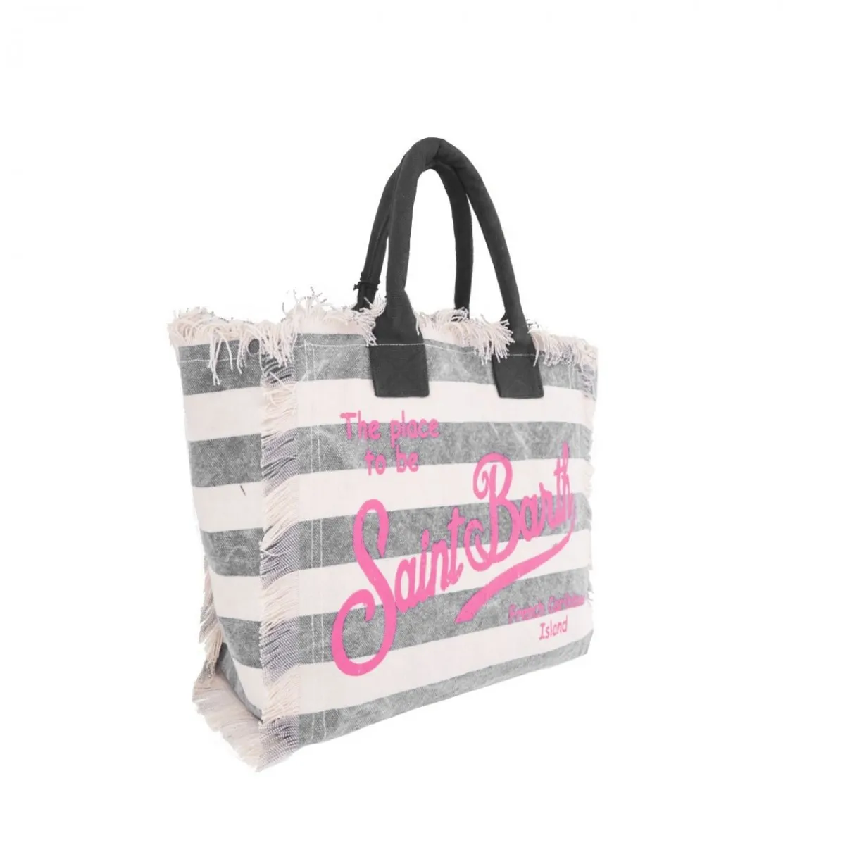 Borsa Vanity in Canvas a Righe