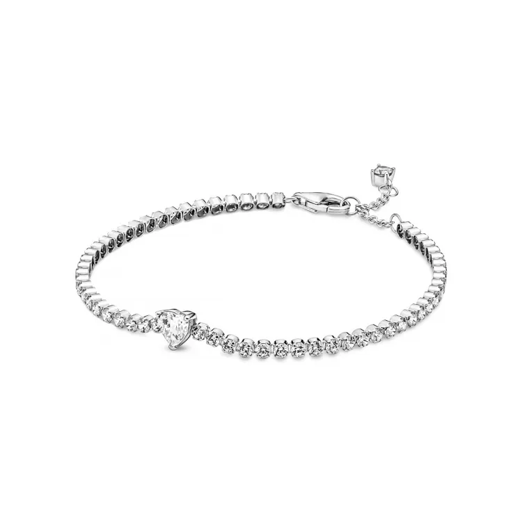Bracciale Tennis con Cuore in rilievo