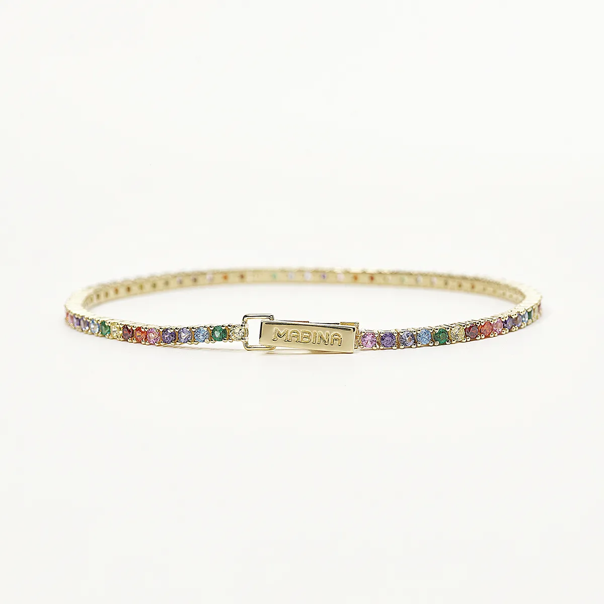 Bracciale Tennis Dorato Multicolor  Donna Mabina